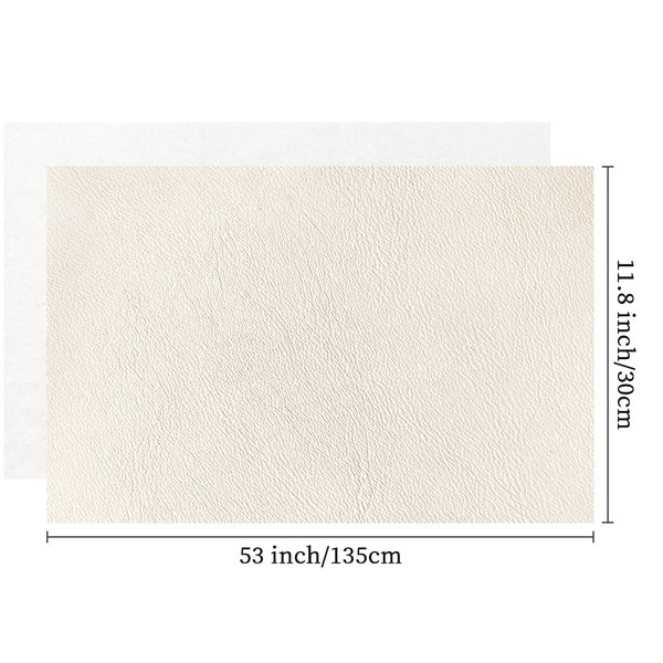 XHT 30x135cm Smooth Faux Leather Roll Soft Plain Synthetic Upholstery Crafts Fabric for DIY Cosplay Garment Jewelry Accessories (Beige)