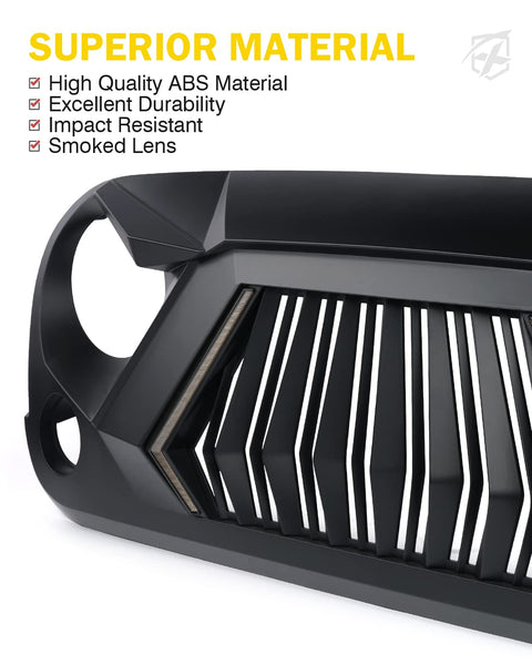 Mad Max Grill Front Grille w/DRL & Turn Signals for 2007-2018 Wrangler JK