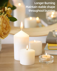 TRINIDa Premium Large Pillar Candle - 8 Pack White Pillar Candles in Eco-Kraft Paper Box, 50 x 100 mm | 25 Hour Long Burning Time - Ideal for Church, Home Decor and Special Occasions