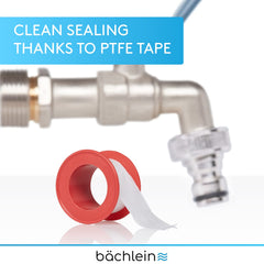 Bächlein Universal Water Tap for the Garden [Blue] incl. 2 Hose Connections - Noble Ball Valve with 1/2 and 3/4 Inch Connection, Outlet Tap Outside