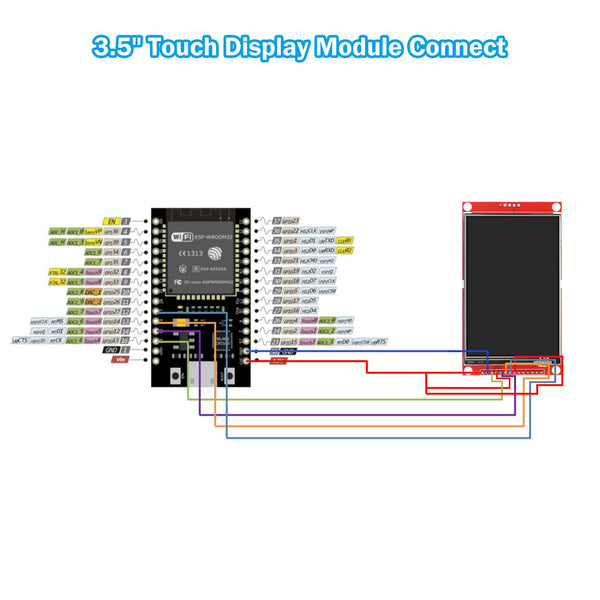 3.5 inch LCD TFT touch display with ili9488 chip Binghe 3.5 inch 3.3V 5V LCD display touch module with touch pen 320 x 480 resolution driver ILI9488 4-wire SPI compatible with Arduino