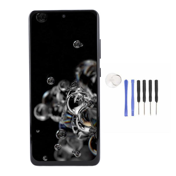 LCD for S 20 Ultra Replacement, 6.90inch Display for SM-G988B, SM-G988U, SM-G988N, SM-G988W, Digitizer Assembly Replacement with Frame and Technical Repair Tool Kit (Silver)