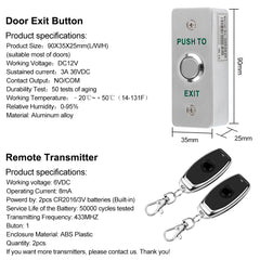 ReaIOKbii Tuya Complete Access Control System Kit, 433MHz Remote Controller Door Opener, 180kg Magnetic Lock, 30m Remote Transmitters