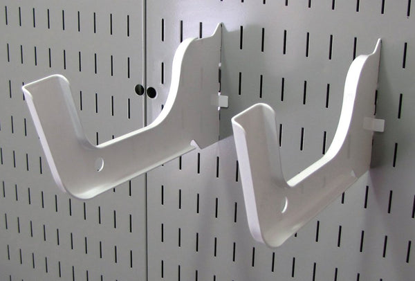 Wall Control Heavy Duty Pegboard Hook Slotted Hook Pair - White (10-HD-012 W)