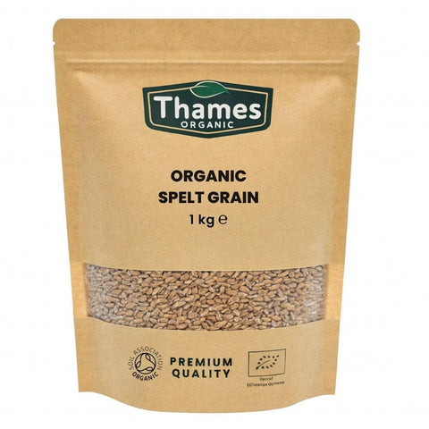 Thames Organic Spelt Grain, Nutty & Hearty, Versatile Whole Grain for Baking & Cooking, Organic & Non-GMO, Rich in Plant Protein & Fiber - Ideal for Vegan, Vegetarian Diets 1kg