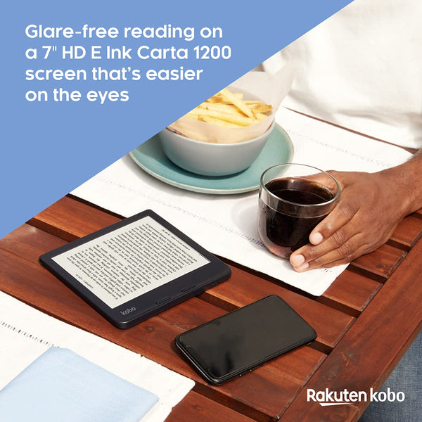 Kobo Libra 2 | eReader | 7” Waterproof Touchscreen| Glare-Free | Adjustable Brightness and Color Temperature | Blue Light Reduction | eBooks | WIFI | 32 GB of Storage | Carta E Ink Technology | Black