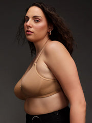 Clovia Ladies Cotton Padded Non-Wired T-Shirt Bra Beige, beige, 34C