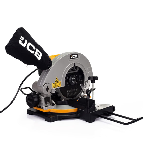JCB 210mm Mitre Saw with Laser Guide, 4 Cut Settings & Dust Collection Feature, 45 Degrees, 5500rpm, Soft Grip Handle, 3 Year Warranty