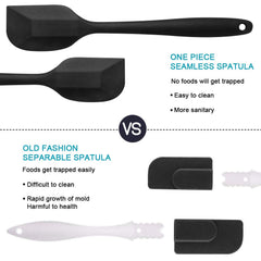 Vicloon Silicone Spatulas Spoons Set, Silicone Kitchen Utensils Including Rubber Spatula, Non-Stick and Heat Resistant for Cooking, Baking and Mixing (Black - 6Pcs)