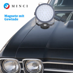 MIN CI 6pcs Rubber Neodymium Round Black Magnets with Thread D43x6mm M6, Strong Magnetic Force 18kg