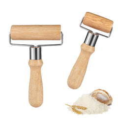 RoxNvm Rolling Pin, 2 Pieces Dough Roller, Small and Medium Dough Roller, Wooden Rolling Pin, Suitable for Rolling Dough, Pastas, Pizza, Desserts and Dumpling Skins (A)