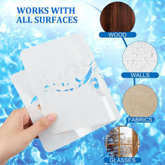 INFUNLY 4PCS Corner Stencils for Painting Flower Border Wall Stencil Large Square Lace Tile Stencil Corner Furniture Stencils Reusable DIY Art Craft Template for Wood Walls Canvas Paper Fabric Floor