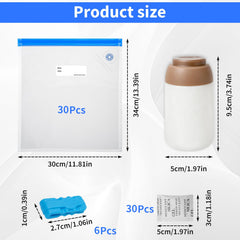 JAOUI 3D Printer Filament Storage Bags Vacuum Sealed Kit, 30 Pack Filament Storage Bags (30x34cm) with Electric Pump, Desiccants and Sealing Clips, Filament Vacuum Storage Kit for Keeping Filament Dry