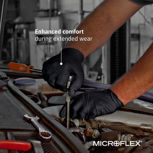 Ansell Microflex 93-732, Multipurpose Nitrile Disposable Gloves for Precise Handling and Mechanical Tasks, Latex Free, Powder-Free, Size XS (100 Pieces)