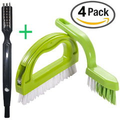 Enyoir Tile Joint Brush 4 in 1 Joint Scrubber Multifunction Kitchen Bathroom Cleaning Brush Grout Mould Cleaner Brush Green