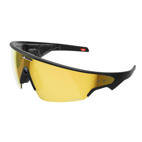 Oakley Meta Vanguard AI Glasses for Men, Women — Performance Sport Eyewear — 12 MP Camera, 3K Ultra HD, Garmin, IP67 Waterproof — Black/Prizm™ 24K Lenses