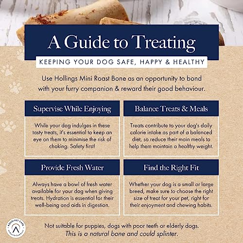 Hollings Mini Roast Bone For Adult Dogs, 100% Natural & Healthy Air Dried Long Lasting Dog Bone, Grain Free & No Rawhide (1 Count)