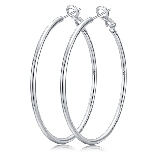 Senteria Creolen Silber 925 für Damen Hypoallergen Ohrringe Creolen Silber 925 Groß Leichte Dünne Damen Mädchen Ohrringe 30mm