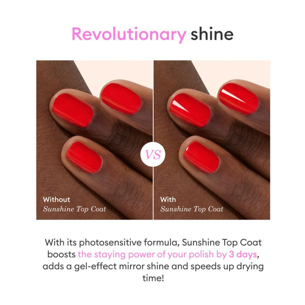 Manucurist - Green Sunshine Nail Polish Top Coat - Vegan Top Coat - 12-Free - Plant-Based Ingredients (69%) - Made in France - 15 ml
