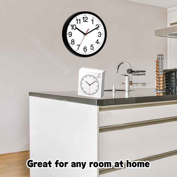 Wall Clock Silent & Non Ticking Modern Quartz 9"- Battery Operated Digital Quiet Sweep Office/home/school/Kitchen Decor Clocks