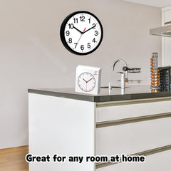 Wall Clock Silent & Non Ticking Modern Quartz 9"- Battery Operated Digital Quiet Sweep Office/home/school/Kitchen Decor Clocks