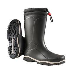 DUNLOP Blizzard - Unisex Winter Safety Insulated Fashion Thermal Boots, Black/Black, Waterproof and Chemical Resistant PVC Wellies with Fur Lining and Traction Outsole for Outdoor Fun - EU43, UK9