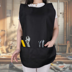 Piriuuo Cobbler Apron, Black Apron Waterproof Apron for Women Apron with Pockets Unisex Smock Apron Art Smock Painting Smock Cleaning Apron for Housekeeping Work Apron for Women Men