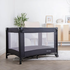 Red Kite Black Sleep Tight Travel Cot, Black