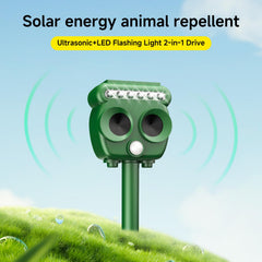 Ultrasonic Animal Repellent,Solar Powered animal Repellent, Garden Repellent, Animal Repellent Dog Scarer Deterrent for Wild AnimalsSuitable for Repelling Cats,Foxes,Squirrels, Pigeons, Rodents