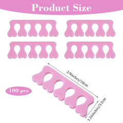 YBEATY 100 Pcs Sponge Toe Separators Premium Pedicure Tool Kit Soft Finger Separators Flexible Toe Divider Spacer for Polishing Pedicure Manicure Coating Gel Painting Nail Art Beauty Accessories