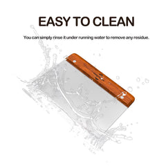 Midgreyeye Premium Bench Scraper Dough Cutter Large with Wooden Handle Dough Scraper Dough Card Dough Spatula Scraper Kitchen for Cake, Cake, Pizza, Cake, Dough, Baking Utensils (8 * 5 in)