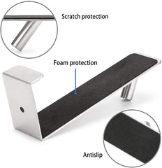 Over The Door Hooks,(4 Pack) Wide 1-3/4"(1.75 inches)Fit Thick Door, Door Hanger Heavy Duty Stainless Steel Brushed Nickel ,Hold Up to 100Lbs, Single Door Hook for Kitchen, Office,Bedroom(Silver)