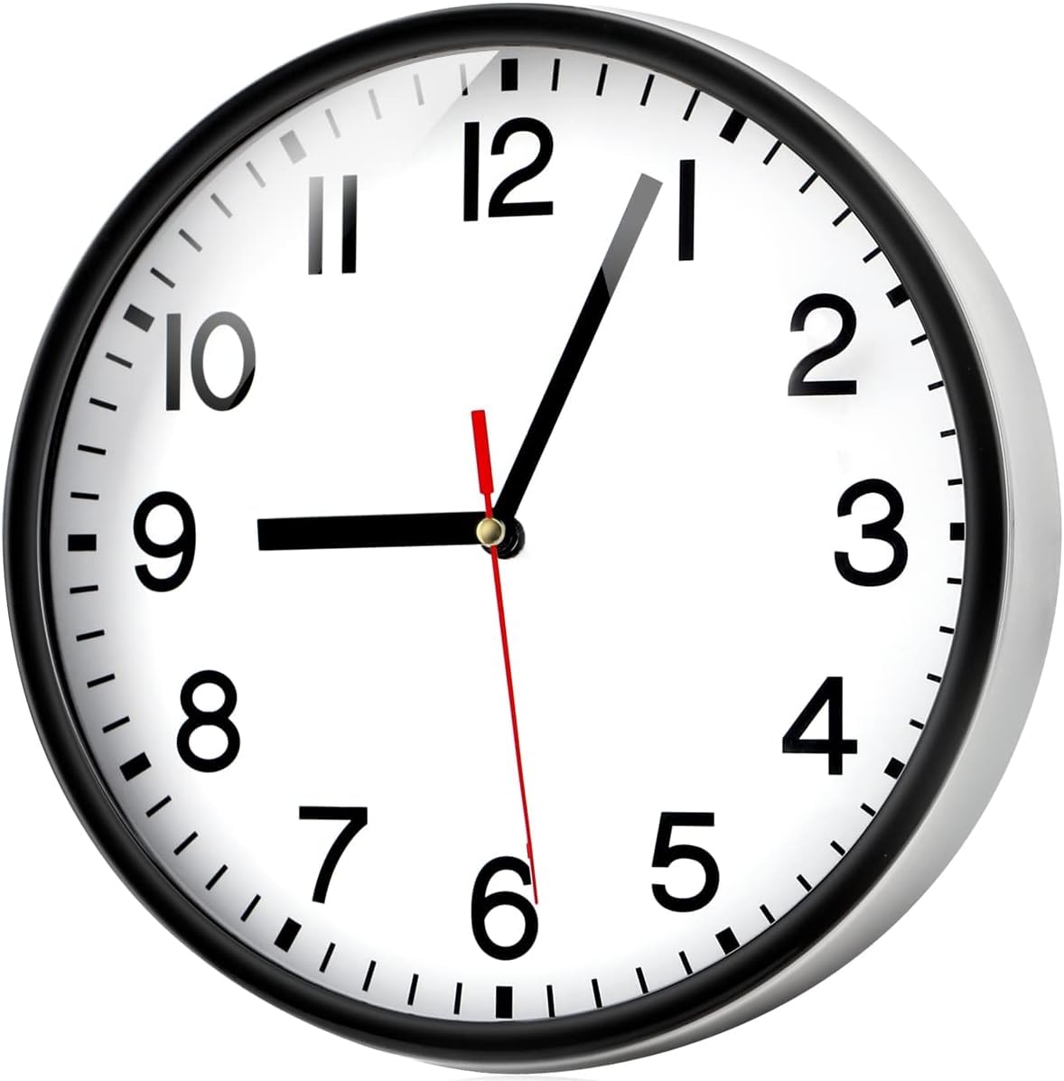 Wall Clock Silent & Non Ticking Modern Quartz 9"- Battery Operated Digital Quiet Sweep Office/home/school/Kitchen Decor Clocks