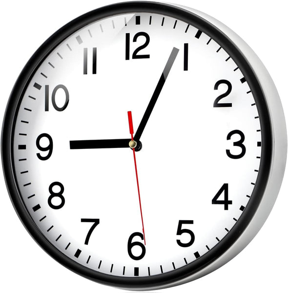 Wall Clock Silent & Non Ticking Modern Quartz 9"- Battery Operated Digital Quiet Sweep Office/home/school/Kitchen Decor Clocks