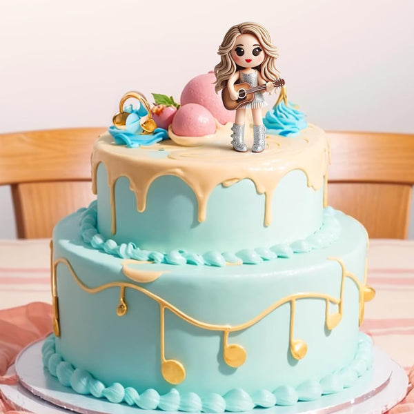 Taylor Fondant Silicone Mold 4" Girl Singer for Cake Decoration, Cupcake Topper, Candle, Wax, Clay Crafts