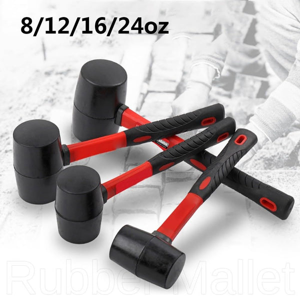 Heavy Duty Rubber Mallet 8 12 16 24 Oz Non Slip TPR Handle Stable Strike Force for Floor Tile Ceramic Installation and Woodworking