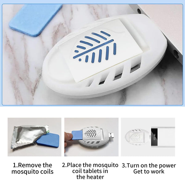 USB Mosquito Killer Electric Plug In, Bug Zapper & Insect Repellent Plug In Device with 30 Repellent Tab/lets, Portable Safety Summer Sleep Insect repellent,Mosquito Repeller for Indoor Outdoor (2PCS)