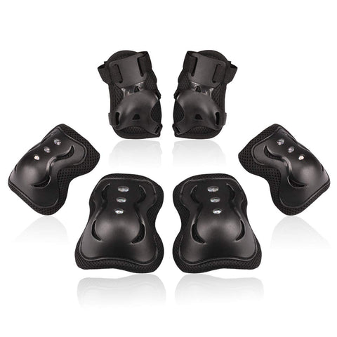 BOSONER Kids/Youth Knee Pad Elbow Pads Guards Protective Gear Set for Roller Skates Cycling BMX Bike Skateboard Inline Skatings Scooter Riding Sports (Black, Small (3-8 Years))
