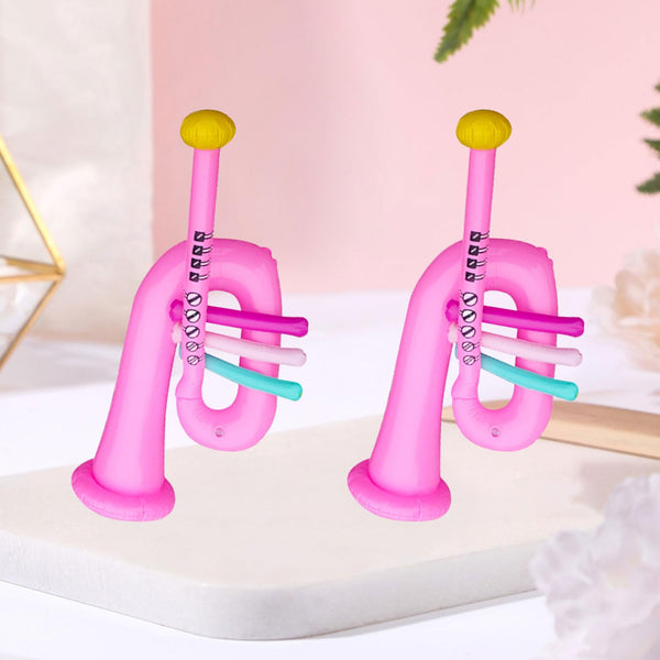 Nereds Inflatable Trumpet Balloon 65cm Inflatable Musical Practicing Instrument Balloon Children's Trumpet Toy for Boys Girls Early Education(Random Color)