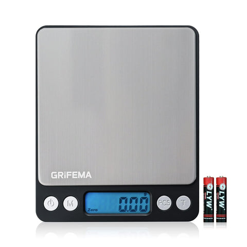 GRIFEMA GA2003 Digital Kitchen Scales with Trays 0.05g-500g Silver