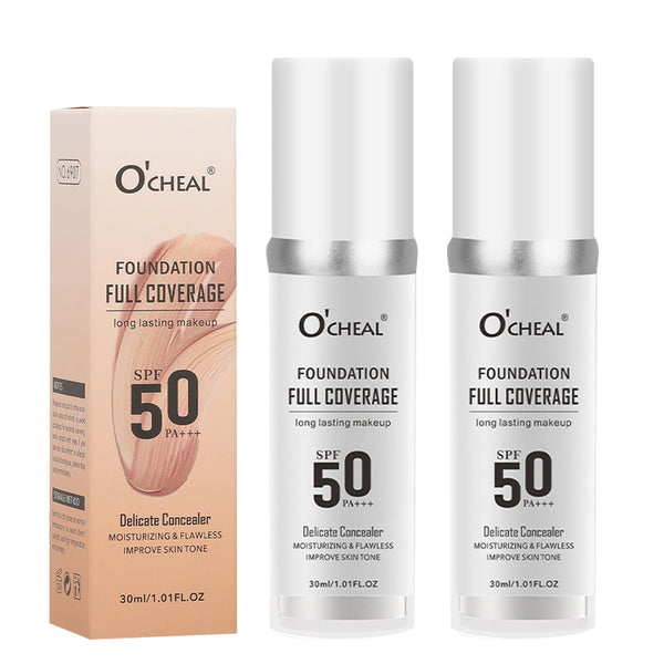 Domality 2 Pack Color Changing Foundation for Mature Skin, Liquid Base Makeup, SPF50 Sunscreen, Concealer Full Coverage, All Skin Tone Moisturizing Cover, Makeup Skin Tint, 30ml