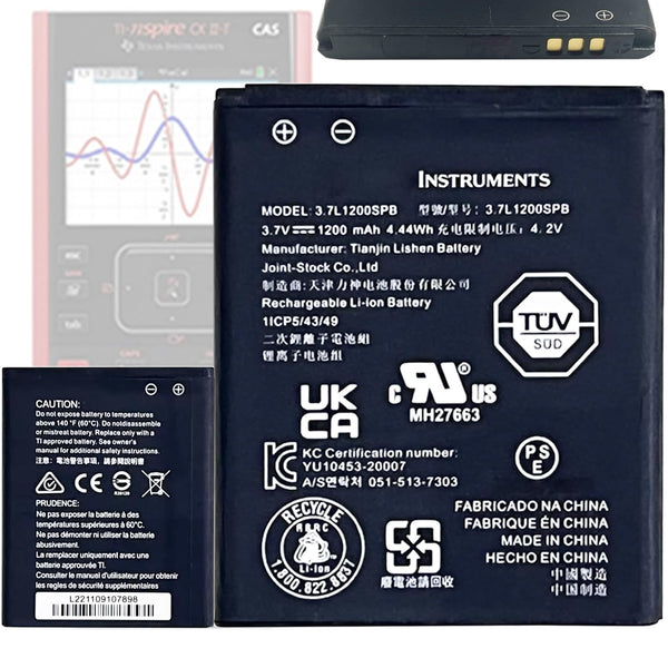 Aousavo 3.7L1200SPB Replacement Battery Compatible with Texas Instruments Battery TI-Nspire CX and CX CAS and CX II CAX, TI-84 Plus CE