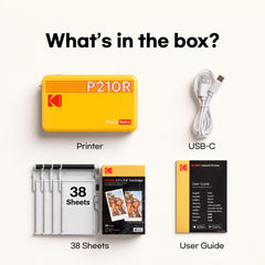 KODAK Mini 2 Retro 2x3 Portable Photo Printer, 4PASS, 38 Sheets, Black