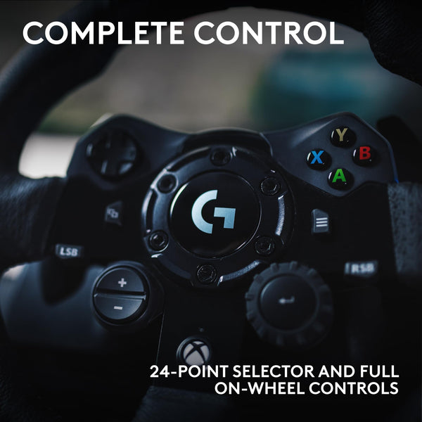 Logitech G923 Trueforce Gaming Racing Steering Wheel with Pedals, Power Feedback up to 1000 Hz, Responsive Pedal, Dual Clutch System, for Xbox Series X|S, Xbox One/PC, UK Plug - Black