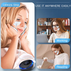 Face Massager Tool, Face Muscle Stimulator with Patch Pads 8 Modes, 19-Speed Microcurrent Lifting Device for Slimming and Lifting