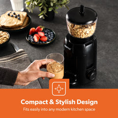 GEEPAS Peanut Butter Maker | Electric Grinder for Peanuts Cashews Almonds Hazelnuts Homemade Nut Butter with No Oils or Preservatives Needed | Transparent 756g Jar 320ml Storage Cup | 2 Year Warranty