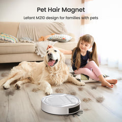 Lefant M210 Robot Vacuum Cleaner, 2200Pa Strong Suction, 7.8cm Thin 28cm DIA, Automatic Self-Charging Small Robotic Vacuum, Wi-Fi/App/Alexa Control, Ideal for Pet Hair Hard Floor and Carpet