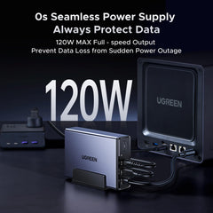UGREEN NAS UPS, 120W DC Battery Backup and Surge Protector, 12000mAh Uninterruptible Battery Power Supply Compatible NAS DXP2800, DXP4800, DXP4800 Plus, DXP480T Plus, DH2300, DH4300 Plus Only