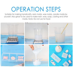 Silicone Mold Making Kit, Translucent Liquid Silicone Rubber, Fast Cured 1:1 Ratio Silicone Casting, for Casting Resin, Soap, Candle, Clay, Molds