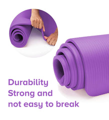 Yoga Mat Unisex Non-Slip Thick Foam Fitness Exercise Mat (10mm) Comes with Carrying Strap Lightweight Home Gym Workout Equipment for Yoga, Pilates, Stretching, Gymnastics Training & Camping